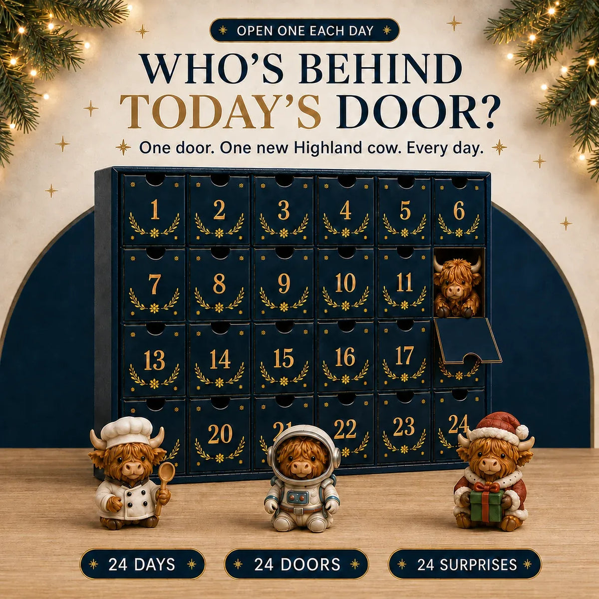 🔥LAST DAY 50% OFF-🐮 24 Days of Highland Cow Advent Calendar